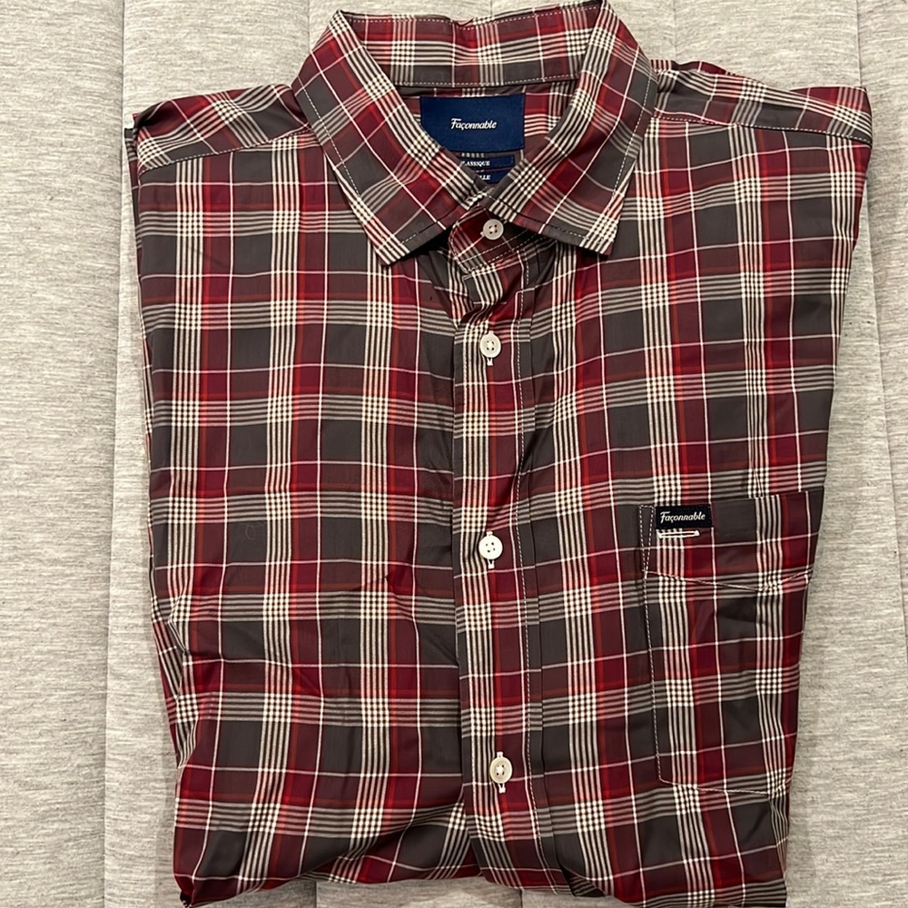 FACONNABLE CLASSIQUE DEAUVILLE XL MENS BUTTON DOWN LONG SLEEVE SHIRT